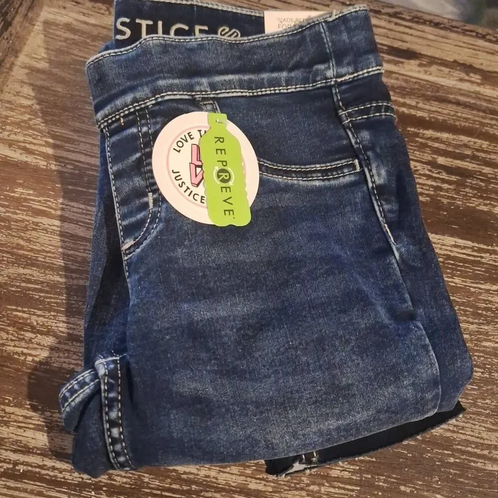 Justice Girls Denim Pull-On Stretch Distressed Legging Size‎ 10 NEW